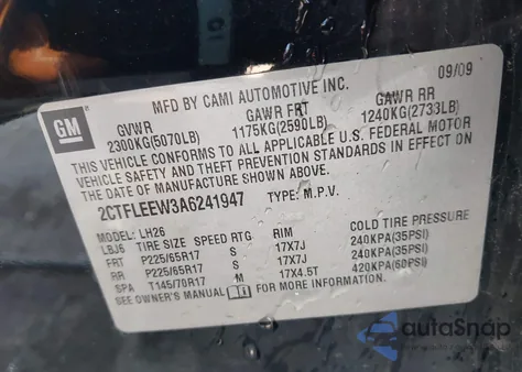 2010 GMC Terrain Sle-2 z USA, uszkodzony, nr VIN 2CTFLEEW3A6241947